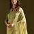 Lime light-green woven design cotton linen soft silk saree