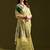 Lime light-green woven design cotton linen soft silk saree