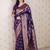 Violet woven design zari silk blend banarasi saree