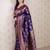 Violet woven design zari silk blend banarasi saree