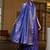 Blue floral zari silk blend designer patola saree