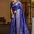 Blue floral zari silk blend designer patola saree