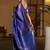 Blue floral zari silk blend designer patola saree
