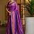 Purple floral zari silk blend designer patola saree