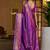 Purple floral zari silk blend designer patola saree