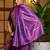 Purple floral zari silk blend designer patola saree
