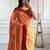 Peach woven design zari  georgette banarasi saree