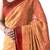 Peach woven design zari  georgette banarasi saree