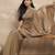 Beige organza saree