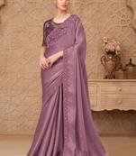 Mauve embellished sequinned designer saree