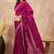 Magenta gota lace embroidered border organza saree