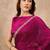 Magenta gota lace embroidered border organza saree