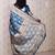 Blue floral woven design zari banarasi saree