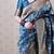 Blue floral woven design zari banarasi saree