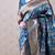 Blue floral woven design zari banarasi saree