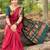 Red woven design zari silk blend handloom banarasi saree