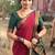 Red woven design zari silk blend handloom banarasi saree