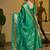 Green woven design zari silk blend designer patola saree
