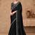 Black woven design zari poly georgette designer saree