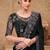 Black woven design zari poly georgette designer saree