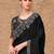 Black woven design zari poly georgette designer saree