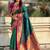 Green ethnic motifs zari silk blend paithani saree