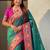 Green ethnic motifs zari silk blend paithani saree