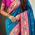 Blue ethnic motifs zari silk blend paithani saree