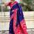Blue ethnic motifs zari silk blend handloom fashion saree