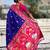 Blue ethnic motifs zari silk blend handloom fashion saree