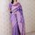 Lavender woven design zari silk blend banarasi saree