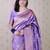 Lavender woven design zari silk blend banarasi saree