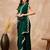 Green solid embellished gotta patti organza saree