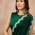 Green solid embellished gotta patti organza saree