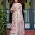 White women floral printed  linen saree