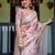 White women floral printed  linen saree
