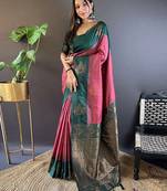 Maroon woven design zari kanjeevaram saree