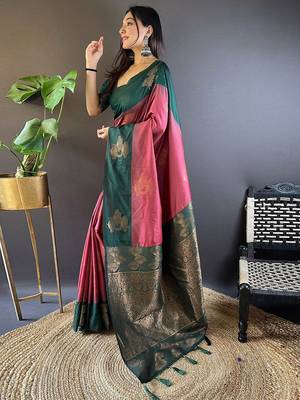Maroon woven design zari kanjeevaram saree 2