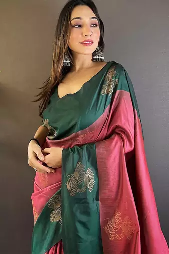 Maroon woven design zari kanjeevaram saree