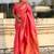 Pink woven design zari silk blend handloom saree