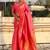 Pink woven design zari silk blend handloom saree