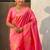 Pink woven design zari silk blend handloom saree