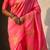 Pink woven design zari silk blend handloom saree