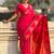 Pink ethnic motifs zari silk blend handloom saree