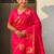 Pink ethnic motifs zari silk blend handloom saree