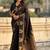 Black ethnic motifs zari silk blend heavy work saree