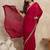 Red women sequinned border satin saree
