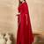Red embroidered satin saree