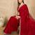 Red embroidered satin saree