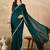 Green sequinned satin saree
